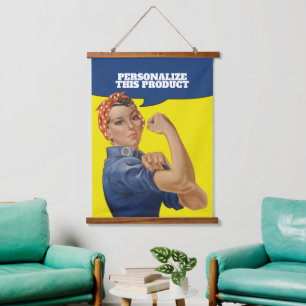 Tapisserie Suspendue Ajouter votre propre texte Rosie le Riveter Person