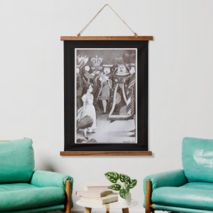 Tapisserie Suspendue Alice au pays des merveilles vintage Noir Blanc Be