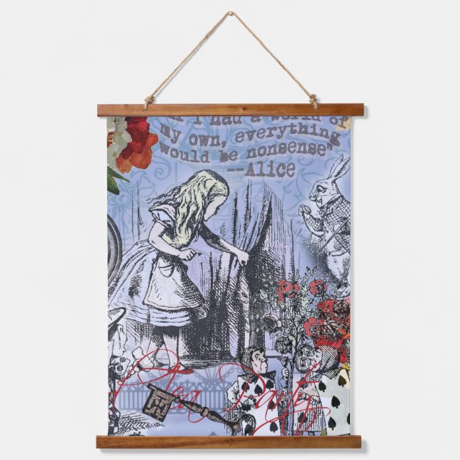 Tapisserie Suspendue Alice nonsense rideau merveilleux - Bleu (Recto)