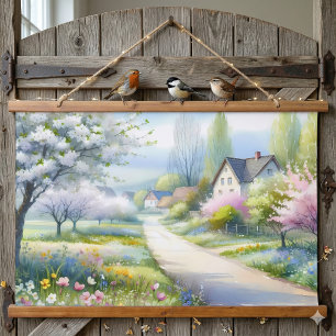 Tapisserie Suspendue Allée enchantée du pays fleuri