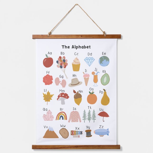 Tapisserie Suspendue Alphabet A à Z Enfants Pépinière Art éducatif (Recto)