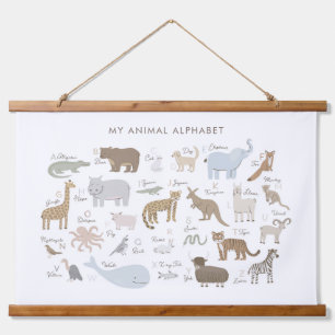 Tapisserie Suspendue Alphabet animal ABC Enfants Décor de la chambre