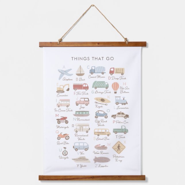 Tapisserie Suspendue Alphabet de transport ABC Enfants Décor de chambre (Recto)