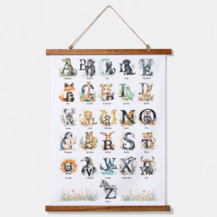 Tapisserie Suspendue Alphabets animaux   Pépinière murale d'art