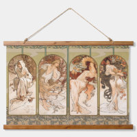 Alphonse Mucha Quatre Saisons Panneau Art nouveau 