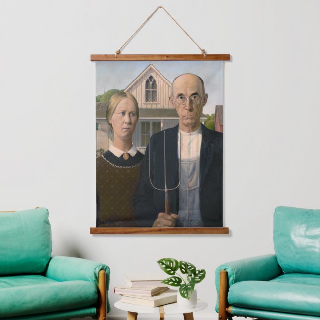 Tapisserie Suspendue American Gothic : Vie rurale pauvre paysan (Salon)