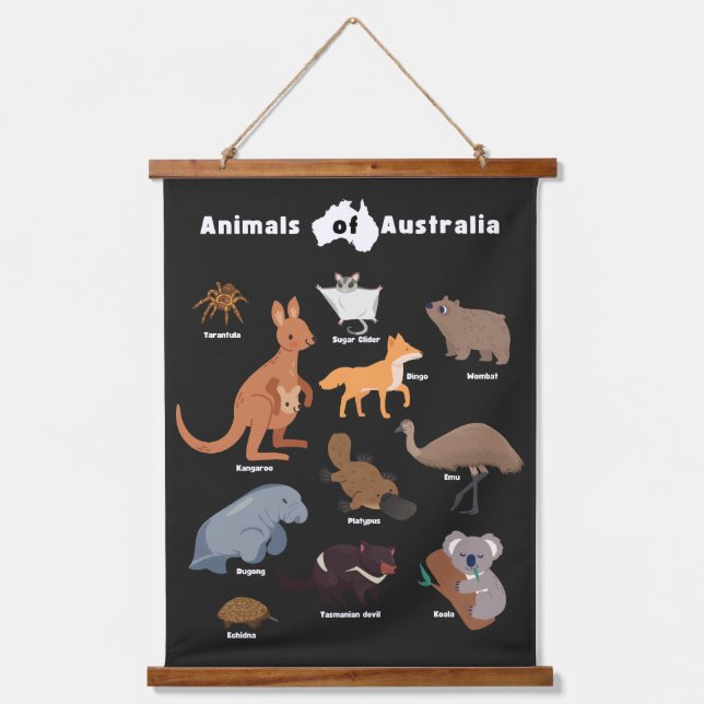 Tapisserie Suspendue Animaux de l'Australie faune australienne (Recto)