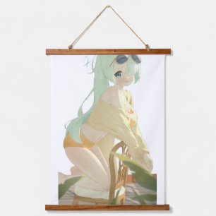 Tapisserie Suspendue anime girl se reposant sur une chaise dans l'après