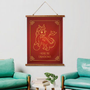 Tapisserie Suspendue Année du dragon 2024 Zodiac chinois