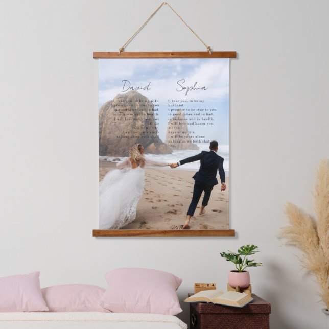 Tapisserie Suspendue Anniversaire Mariage personnalisé Cadeau Nos Voeux (Chambre à coucher)