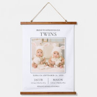 Annonce de naissance photo de jumeaux modernes Swe