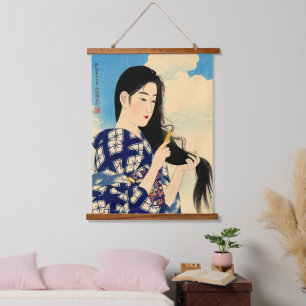 Tapisserie Suspendue Après avoir lavé ses cheveux Ito Shinsui 1936