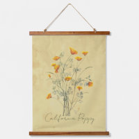 Aquarelle Californie Fleur de pavot Floral Art Han