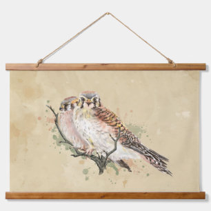 Tapisserie Suspendue Aquarelle Kestrel Épervier Faucon Faucon Oiseau