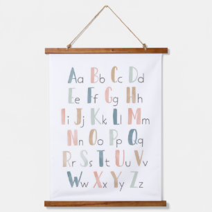 Tapisserie Suspendue Aquarelle Pastel Alphabet ABC Classroom Decor