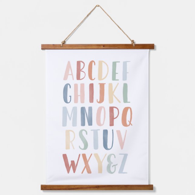 Tapisserie Suspendue Aquarelle Rainbow Alphabet classe (Recto)