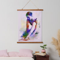Aquarelle rose Ballerina Art contemporain