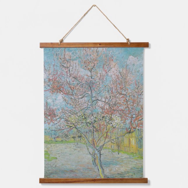 Tapisserie Suspendue Arbre de pêche à fleurs (Recto)