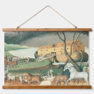 Tapisserie Suspendue Arche de Noé par Edward Hicks, Art populaire Vinta