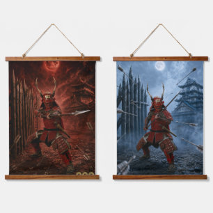 Tapisserie Suspendue Armure de samouraï rouge et bleue de Sanada Yukimu
