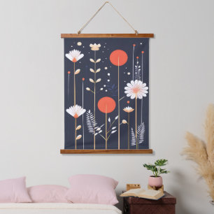 Tapisserie Suspendue Art abstrait floral lumineux