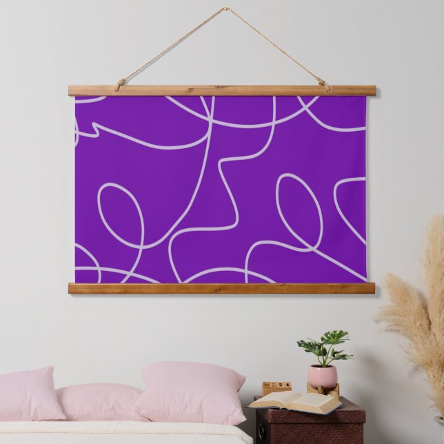 Tapisserie Suspendue Art Abstrait moderne en violet (Chambre à coucher)