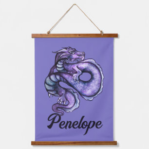 Tapisserie Suspendue Art Dragon Chinois Violet