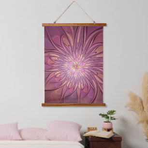 Tapisserie Suspendue Art floral fractal moderne abstrait couleurs de ba