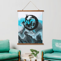 Art fluide de dragon bleu et Marbre blanc