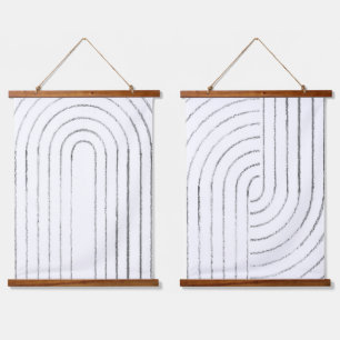 Tapisserie Suspendue Art linéaire minimaliste
