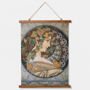 Tapisserie Suspendue Art Nouveau Alphonse Mucha's Nature Goddess