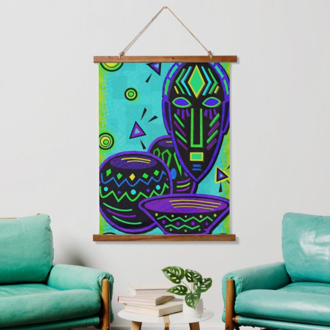 Tapisserie Suspendue Artifact African Pop Art (Salon)