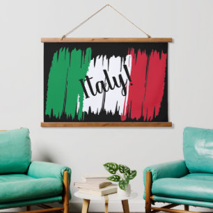 Tapisserie Suspendue Artistic Brushstroke Italy Flag