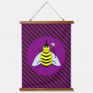 Tapisserie Suspendue Assistant Abeille magique d'Halloween Purple et ba