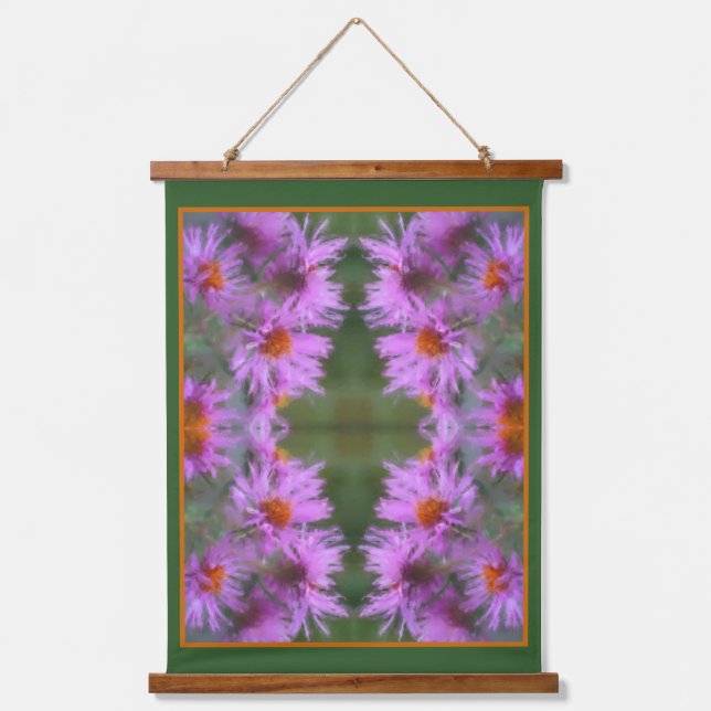 Tapisserie Suspendue Asters roses sauvages (Recto)