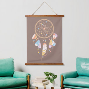Tapisserie Suspendue Attrape-rêve Tribal Boho Marron