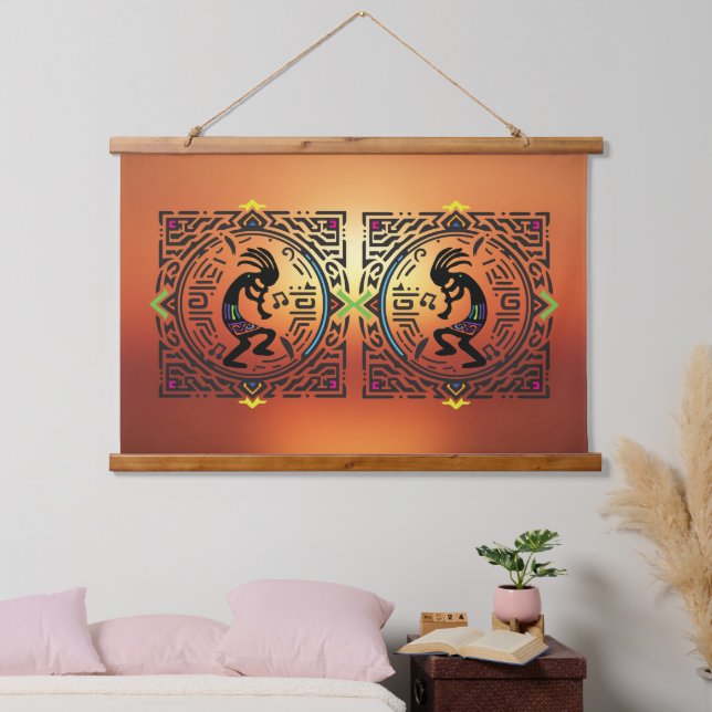 Tapisserie Suspendue Autochtone du sud-ouest de Kokopelli (Chambre à coucher)