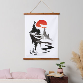 Tapisserie Suspendue avec sumi-e soul ink art