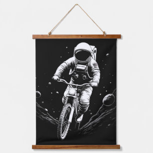Tapisserie Suspendue Aventure spatiale de vélo d'astronaute cosmique