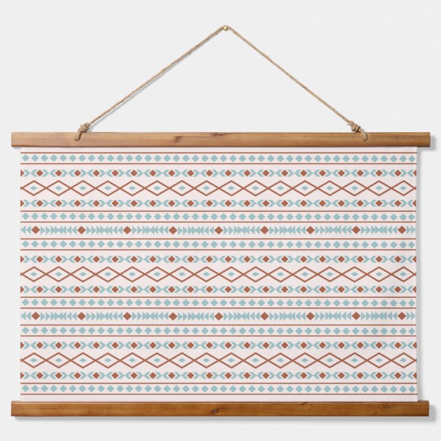 Tapisserie Suspendue Aztec Formes Motif rouille crème Turquoise (Devant)