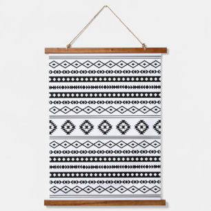 Tapisserie Suspendue Aztec noir sur blanc Motifs mélangés Motif