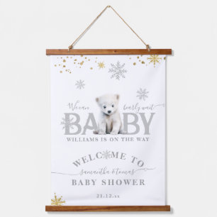 Tapisserie Suspendue Baby shower d'attente moderne d'hiver Bienvenue
