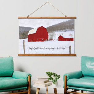 Tapisserie Suspendue Barres agricoles rouges en Wonderland hivernal