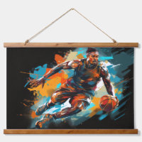 Basketball Action Sport Peinture Art Abstrait