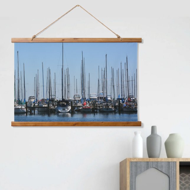 Tapisserie Suspendue Bateaux à voile dans une rangée Photographie (Créateur téléchargé)