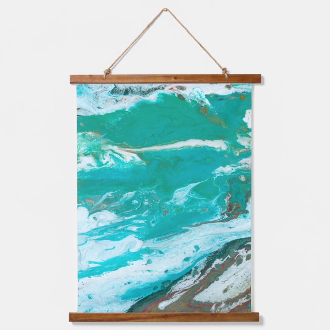 Tapisserie Suspendue Beach House Blue vague abstraite (Recto)