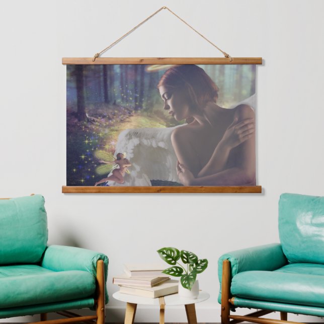 Tapisserie Suspendue Beau ange avec Imaginaire Fairy Art (Salon)