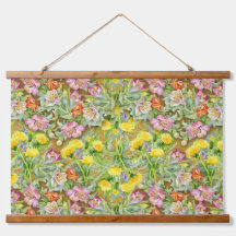 Beau motif floral coloré rose jaune