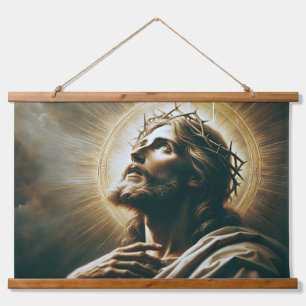 Tapisserie Suspendue Beau portrait de Jésus portant la couronne