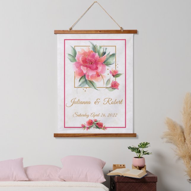 Tapisserie Suspendue Beau rose jardin budget mariage mémoire (Chambre à coucher)